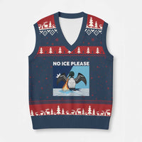 Funny Fire Breathing Loon V-Neck Knit Sweater Vest No Ice Please