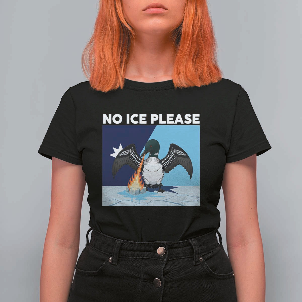 Funny Fire Breathing Loon T Shirt For Women No Ice Please