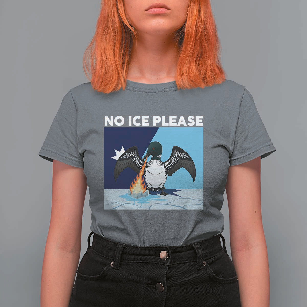 Funny Fire Breathing Loon T Shirt For Women No Ice Please