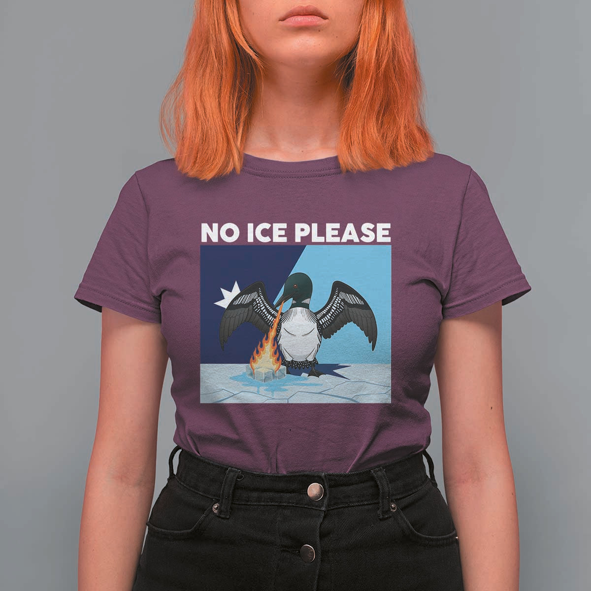 Funny Fire Breathing Loon T Shirt For Women No Ice Please