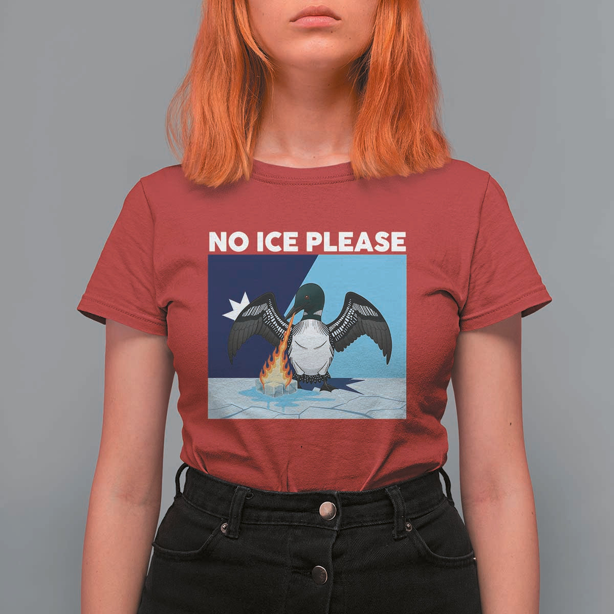 Funny Fire Breathing Loon T Shirt For Women No Ice Please