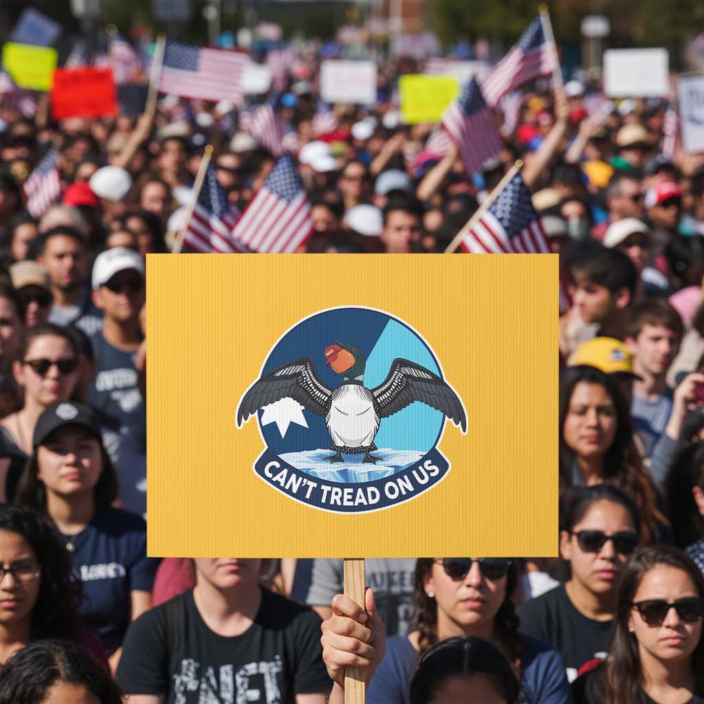 Can Not Tread On Us Protest Sign Common Loon No Ice Please