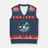 Can Not Tread On Us V-Neck Knit Sweater Vest Common Loon No Ice Please