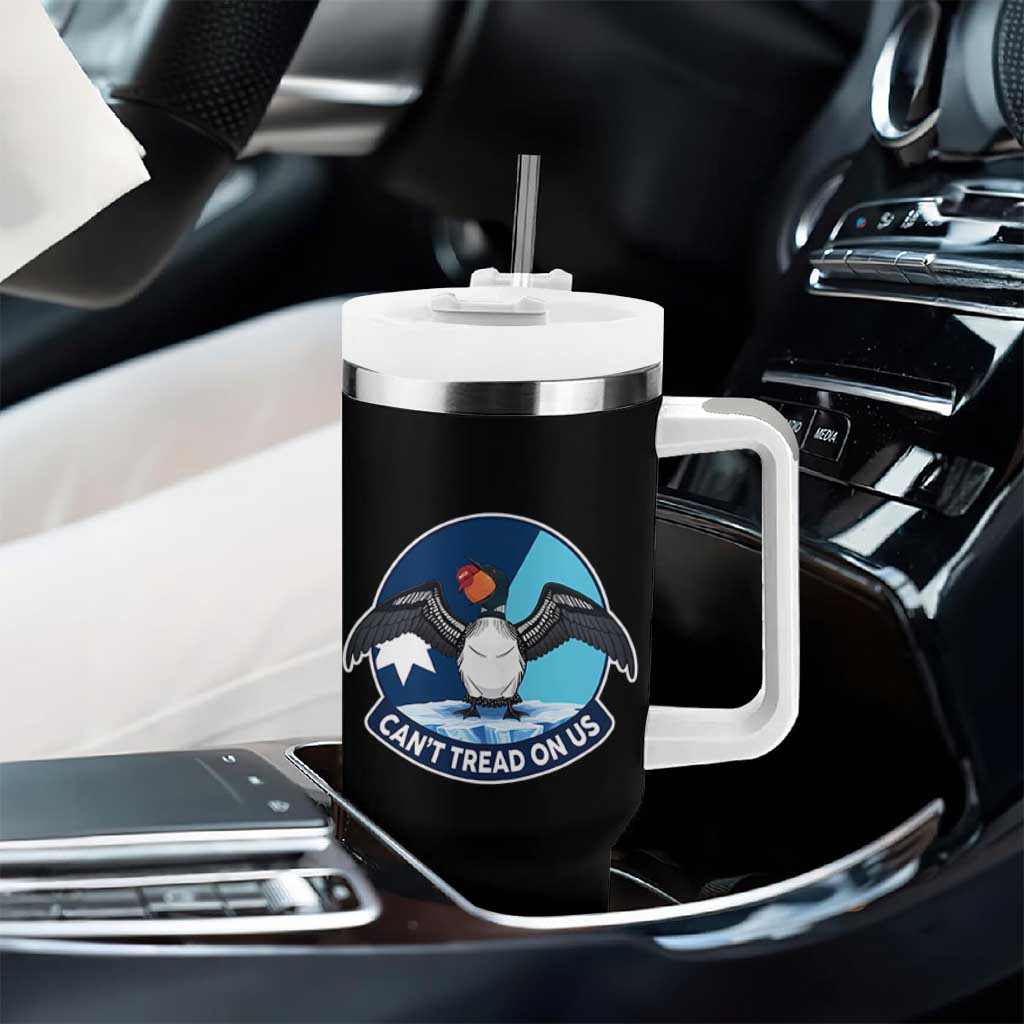 Can Not Tread On Us Tumbler With Handle Common Loon No Ice Please