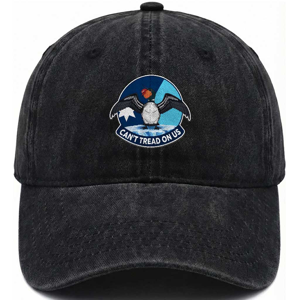 Can Not Tread On Us Washed Cotton Baseball Cap Common Loon No Ice Please