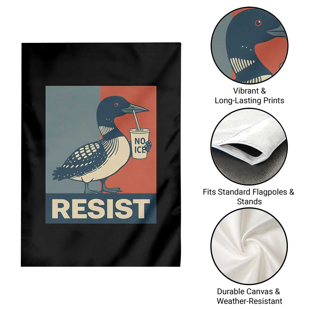 Funny Minnesota Common Loon Garden Flag No Ice Please