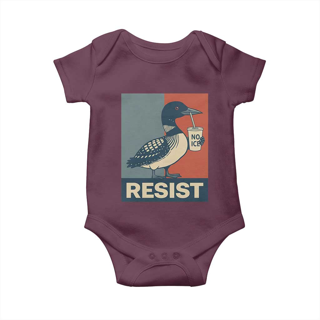 Funny Minnesota Common Loon Baby Onesie No Ice Please