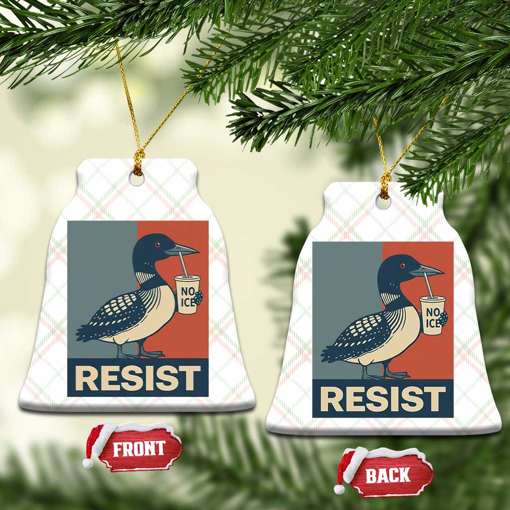 Funny Minnesota Common Loon Ceramic Ornament No Ice Please