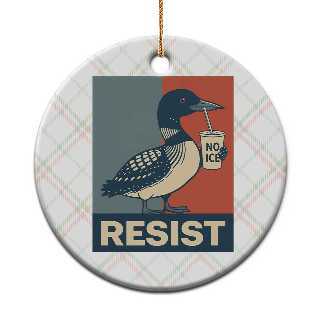 Funny Minnesota Common Loon Ceramic Ornament No Ice Please