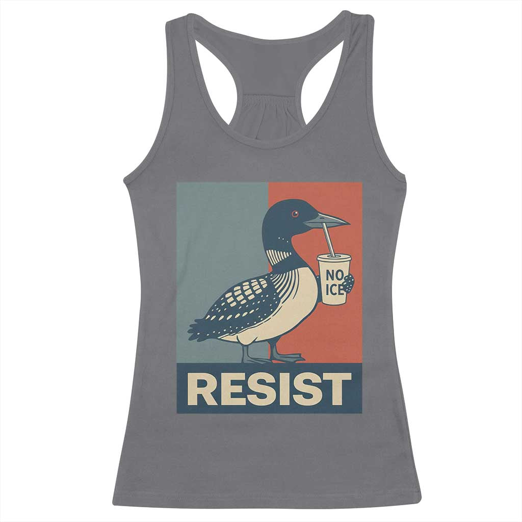 Funny Minnesota Common Loon Racerback Tank Top No Ice Please