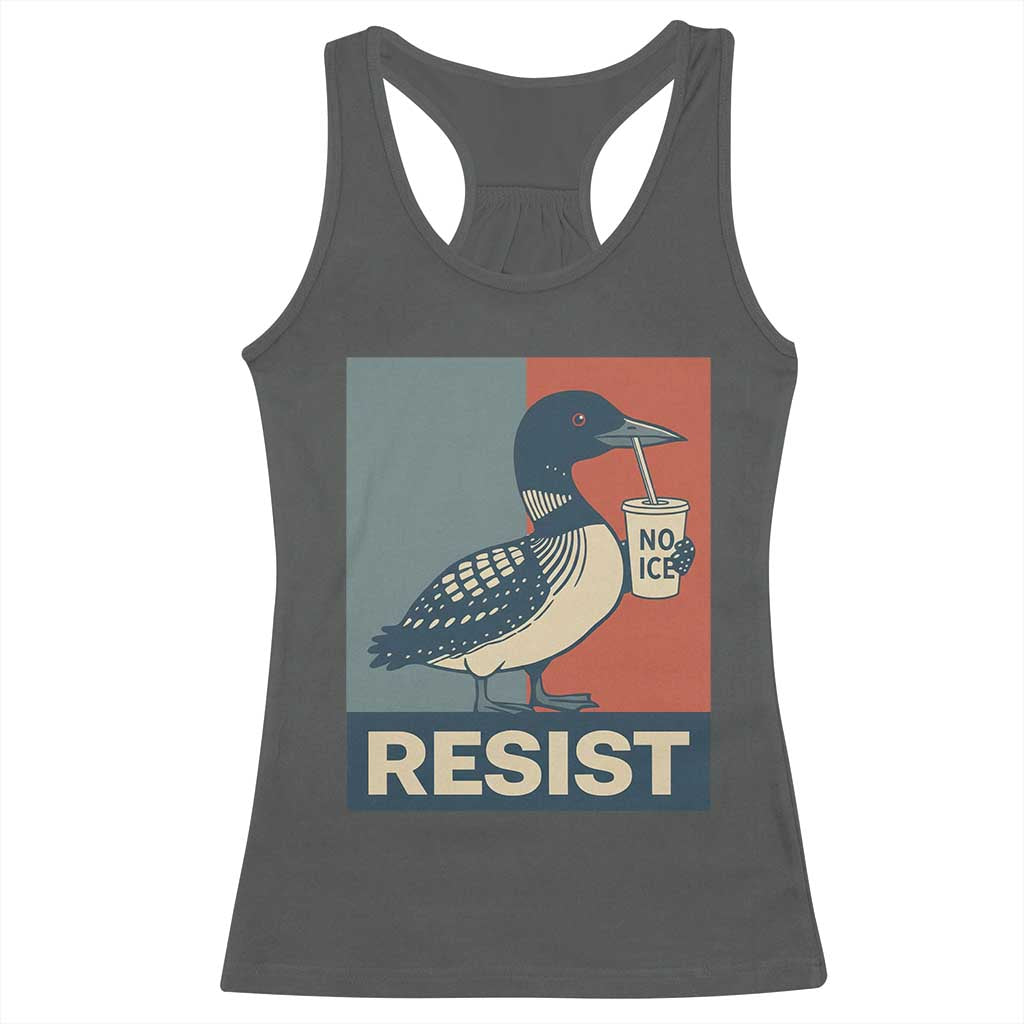 Funny Minnesota Common Loon Racerback Tank Top No Ice Please