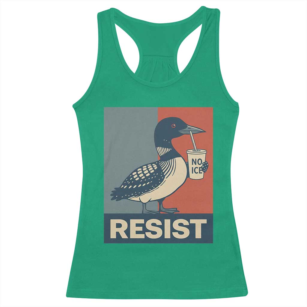 Funny Minnesota Common Loon Racerback Tank Top No Ice Please