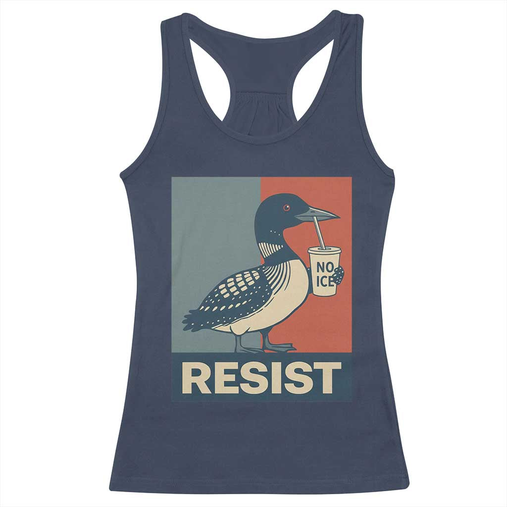 Funny Minnesota Common Loon Racerback Tank Top No Ice Please