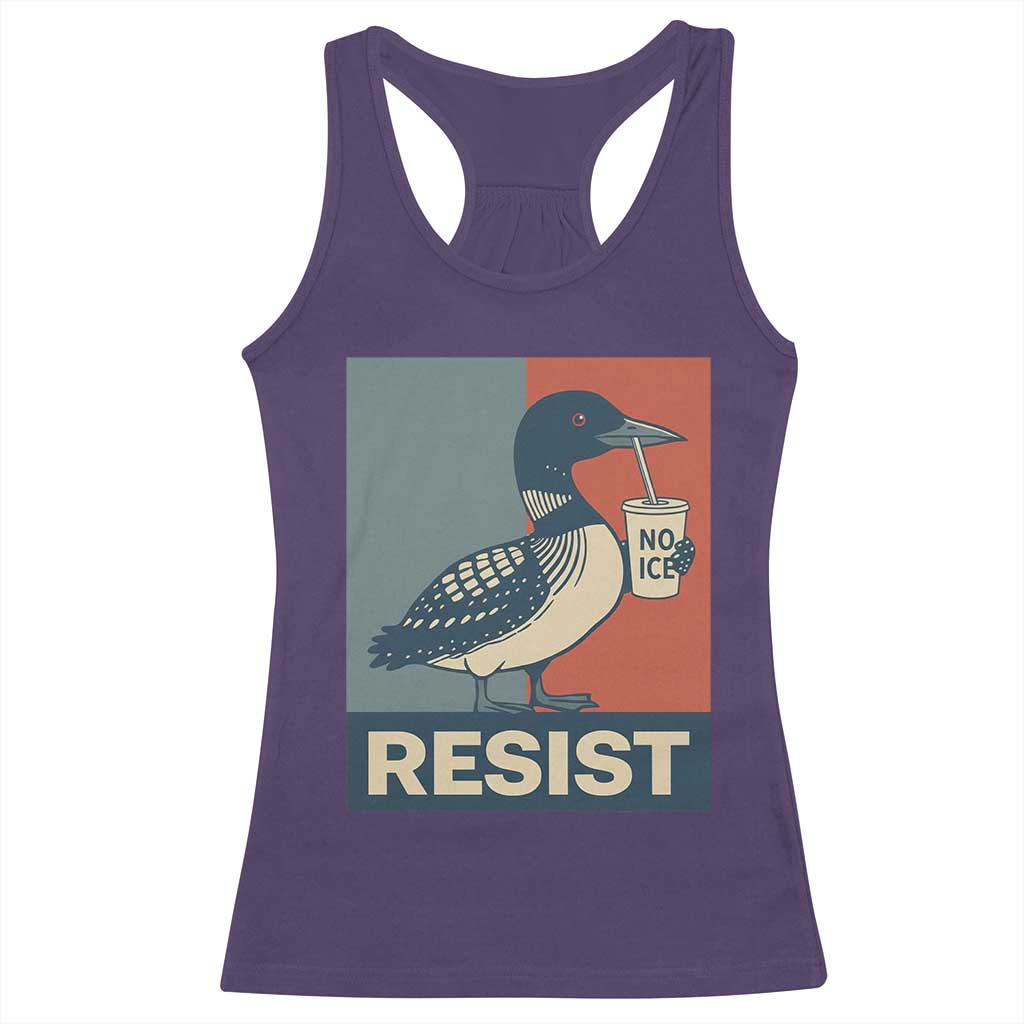 Funny Minnesota Common Loon Racerback Tank Top No Ice Please