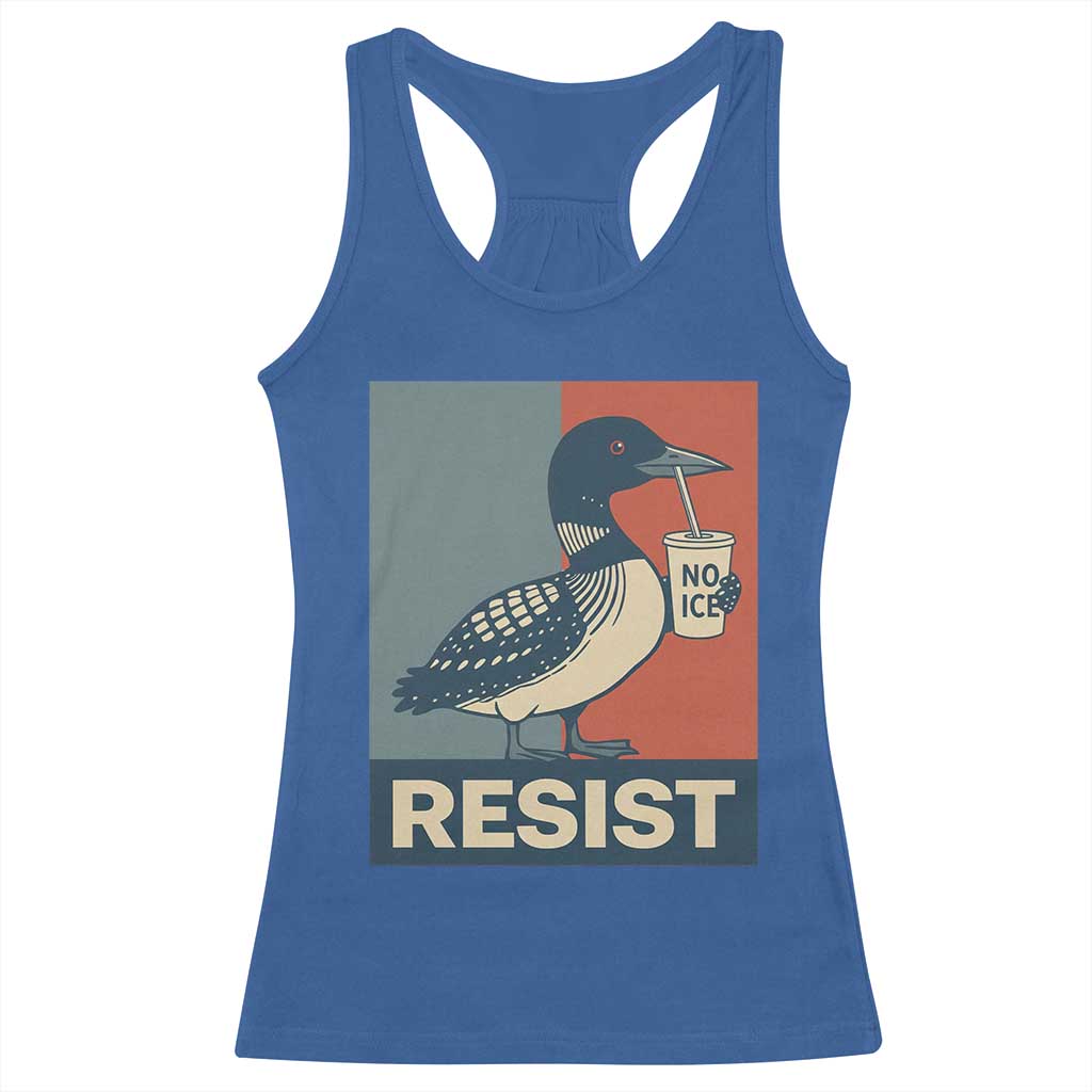 Funny Minnesota Common Loon Racerback Tank Top No Ice Please