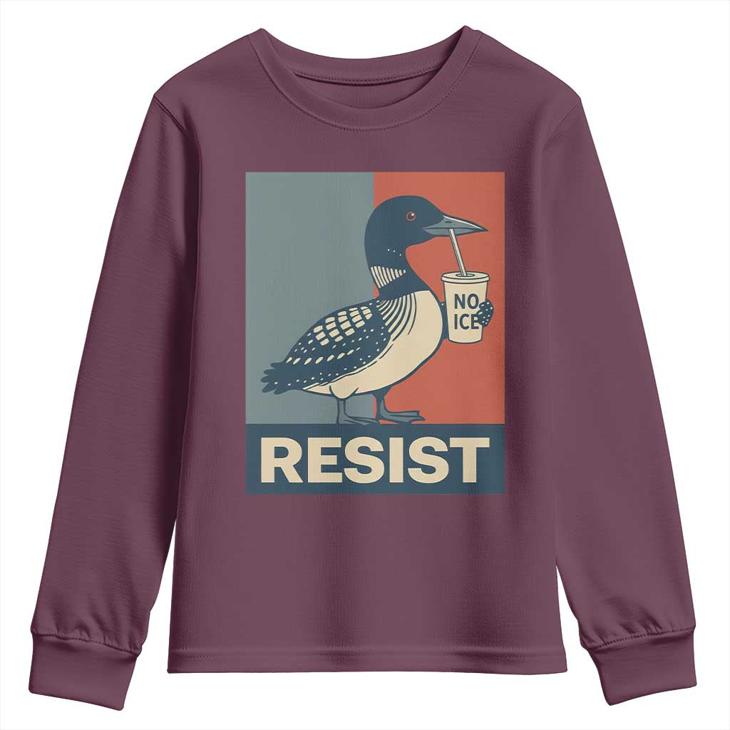 Funny Minnesota Common Loon Youth Sweatshirt No Ice Please