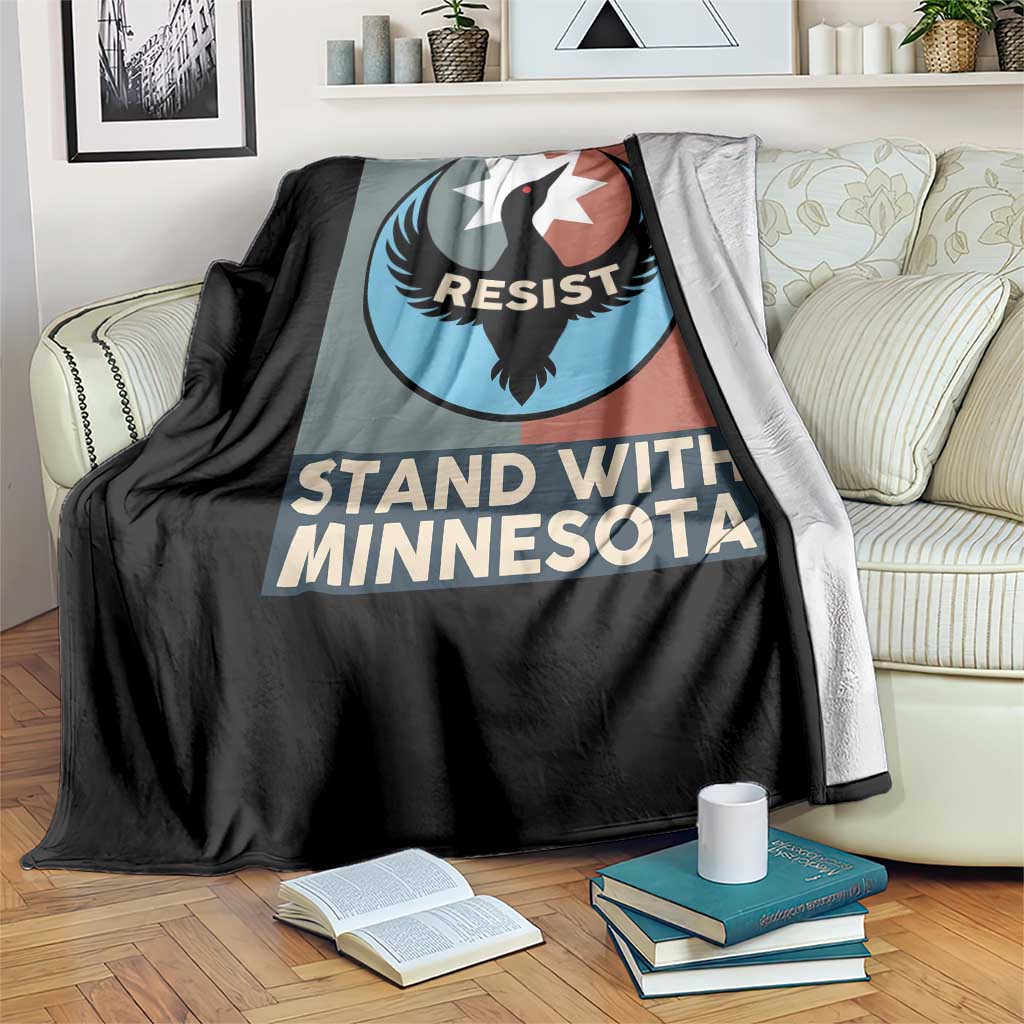Stand With Minnesota Throw Blanket Common Loon Pride Support