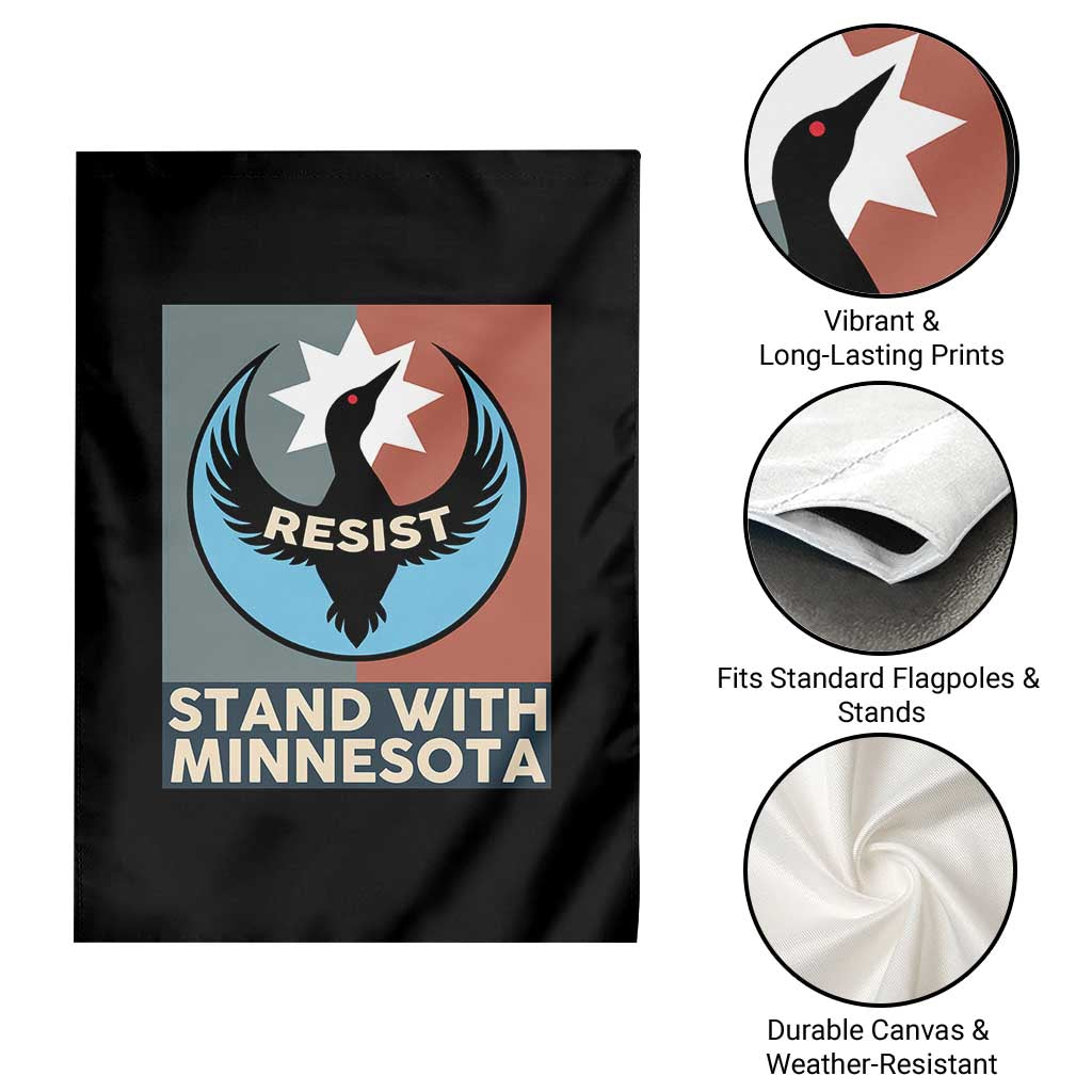 Stand With Minnesota Garden Flag Common Loon Pride Support