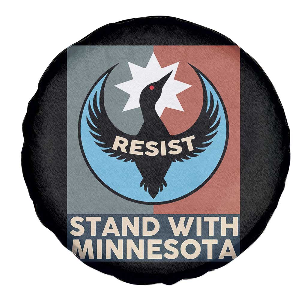 Stand With Minnesota Spare Tire Cover Common Loon Pride Support