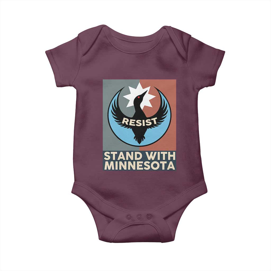Stand With Minnesota Baby Onesie Common Loon Pride Support