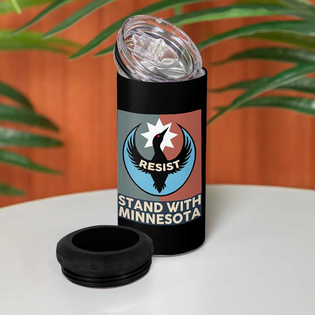 Stand With Minnesota 4 in 1 Can Cooler Tumbler Common Loon Pride Support