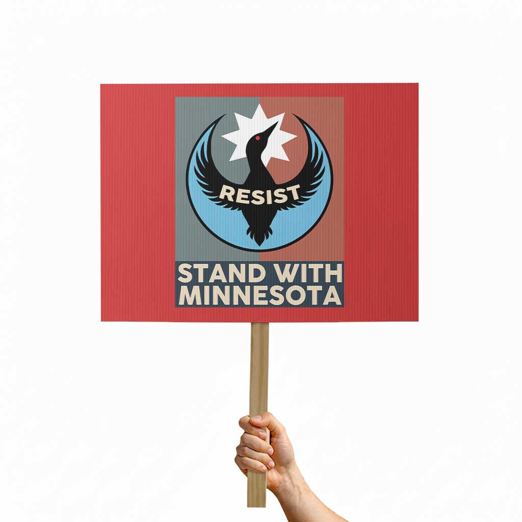 Stand With Minnesota Protest Sign Common Loon Pride Support