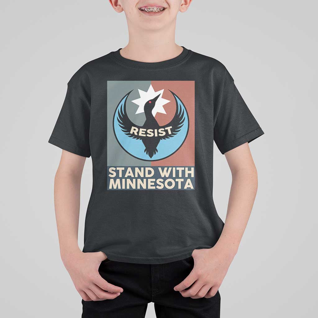 Stand With Minnesota T Shirt For Kid Common Loon Pride Support