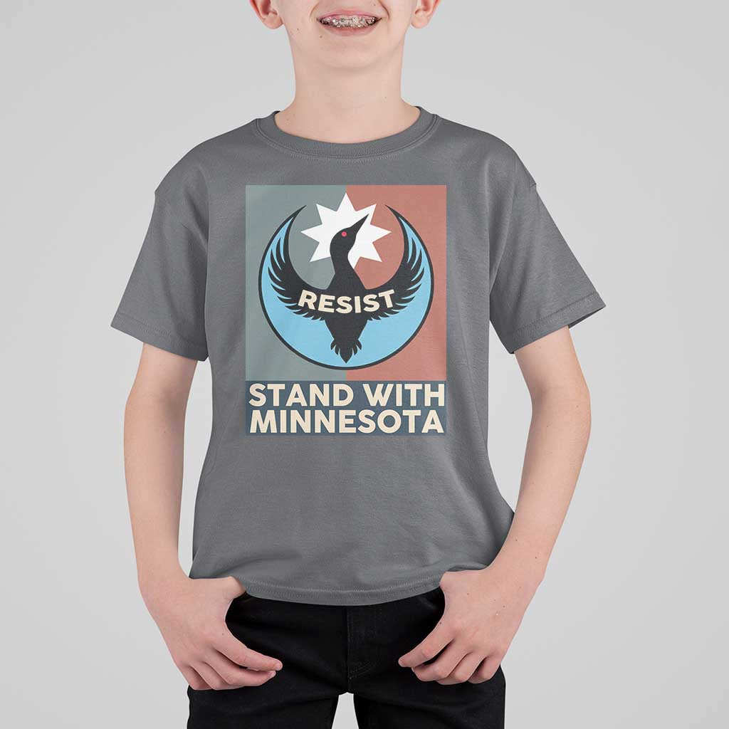 Stand With Minnesota T Shirt For Kid Common Loon Pride Support