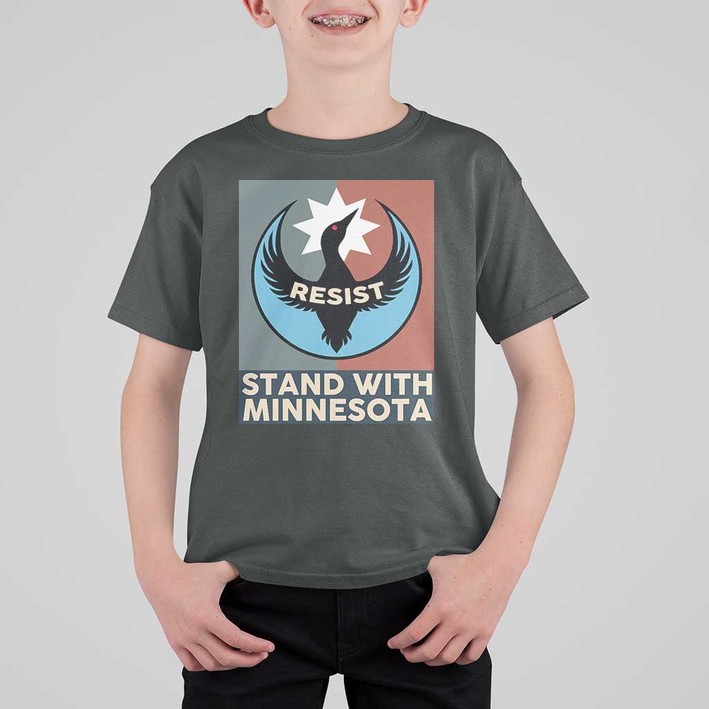 Stand With Minnesota T Shirt For Kid Common Loon Pride Support