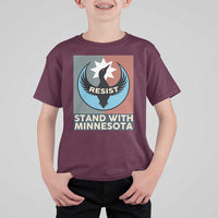 Stand With Minnesota T Shirt For Kid Common Loon Pride Support