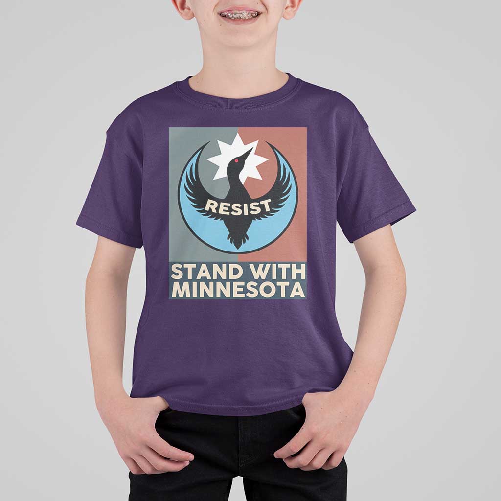 Stand With Minnesota T Shirt For Kid Common Loon Pride Support