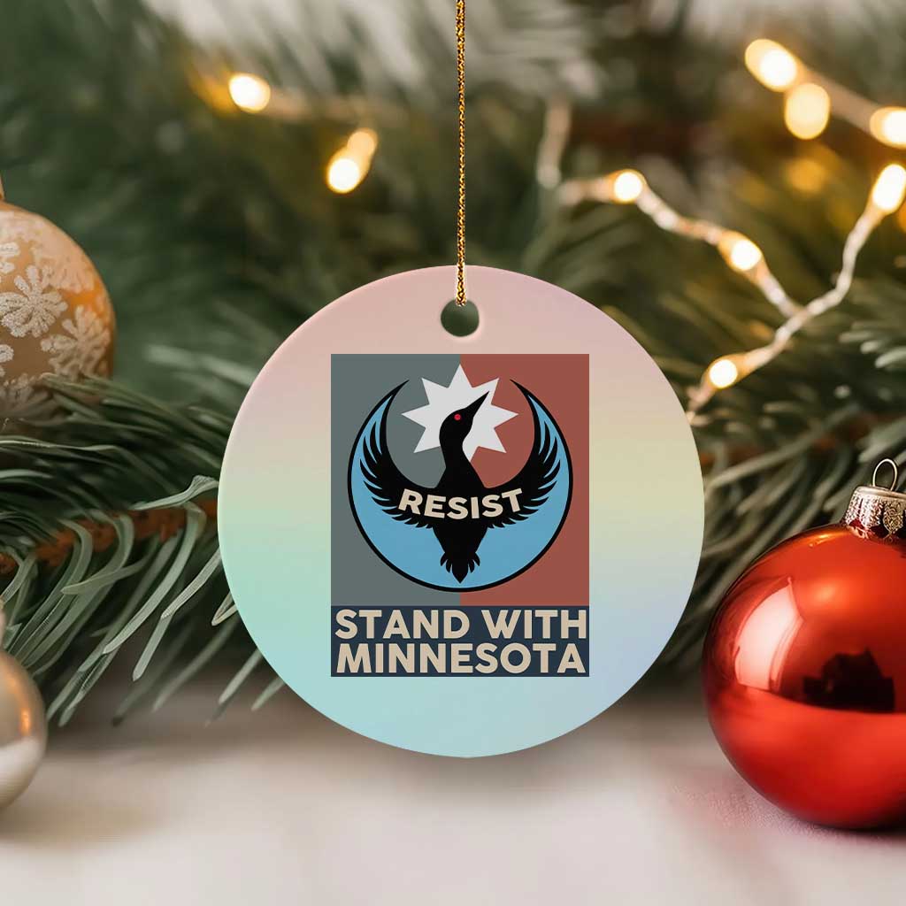 Stand With Minnesota Ceramic Ornament Common Loon Pride Support