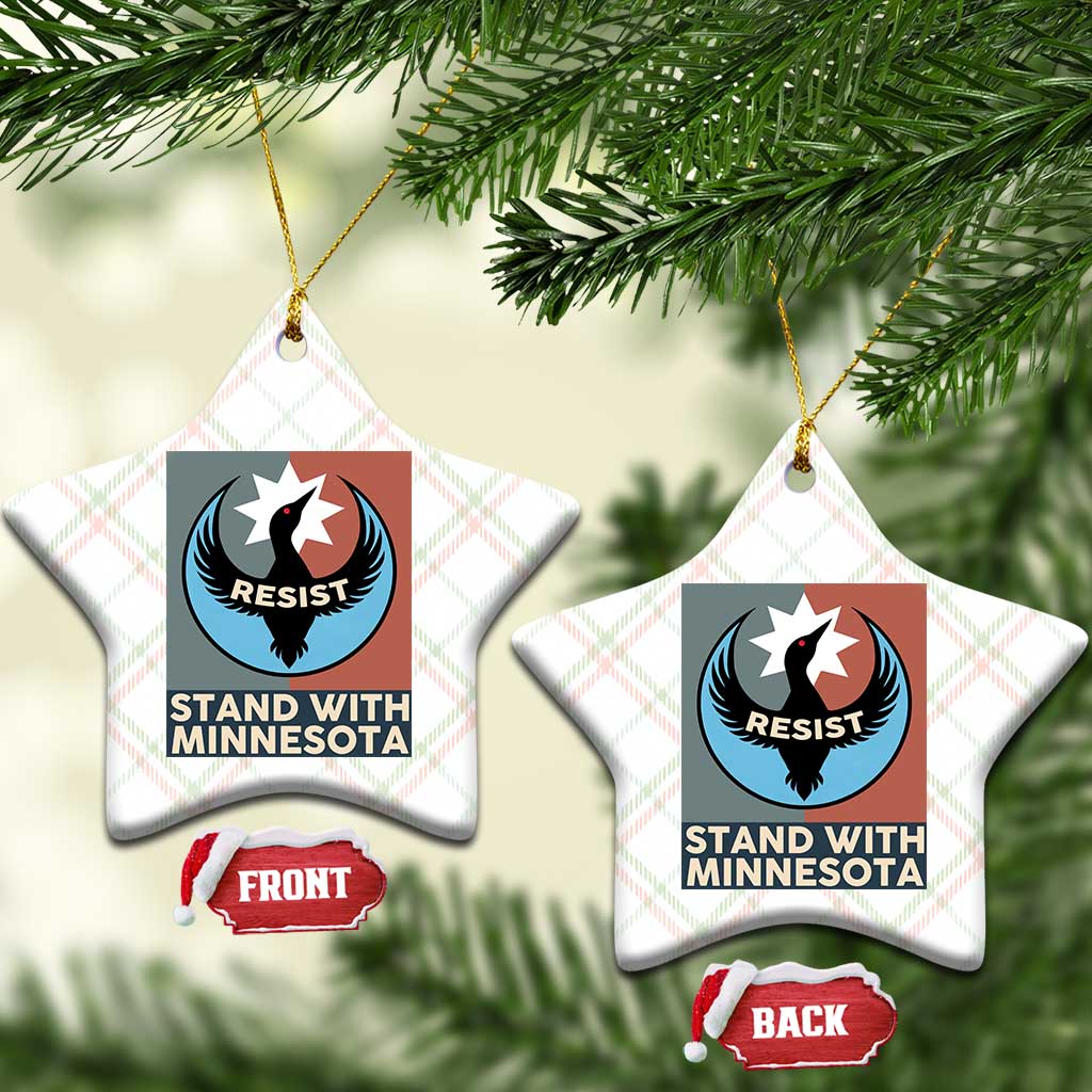 Stand With Minnesota Ceramic Ornament Common Loon Pride Support