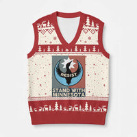 Stand With Minnesota V-Neck Knit Sweater Vest Common Loon Pride Support