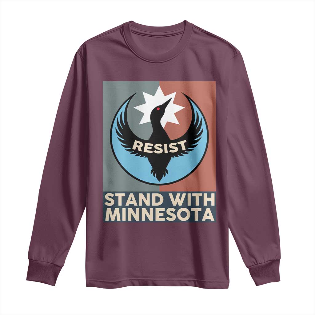 Stand With Minnesota Long Sleeve Shirt Common Loon Pride Support