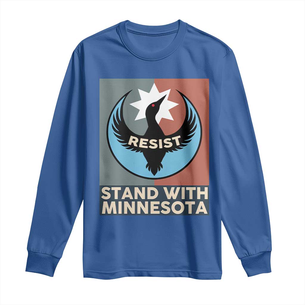 Stand With Minnesota Long Sleeve Shirt Common Loon Pride Support