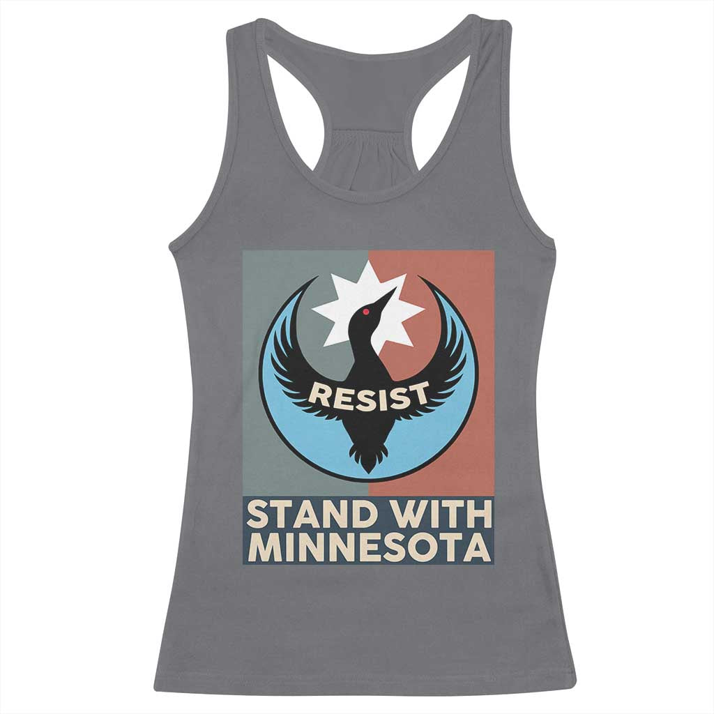 Stand With Minnesota Racerback Tank Top Common Loon Pride Support