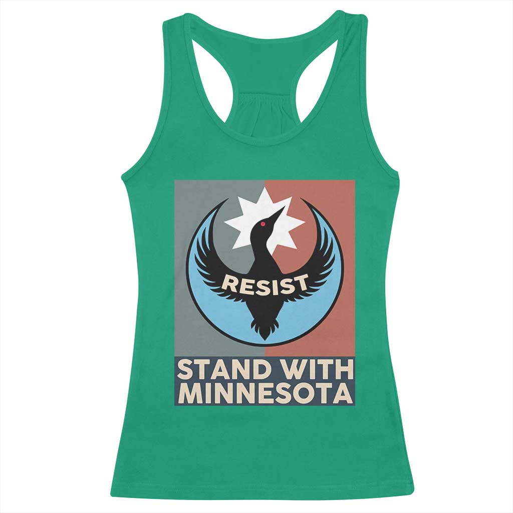 Stand With Minnesota Racerback Tank Top Common Loon Pride Support