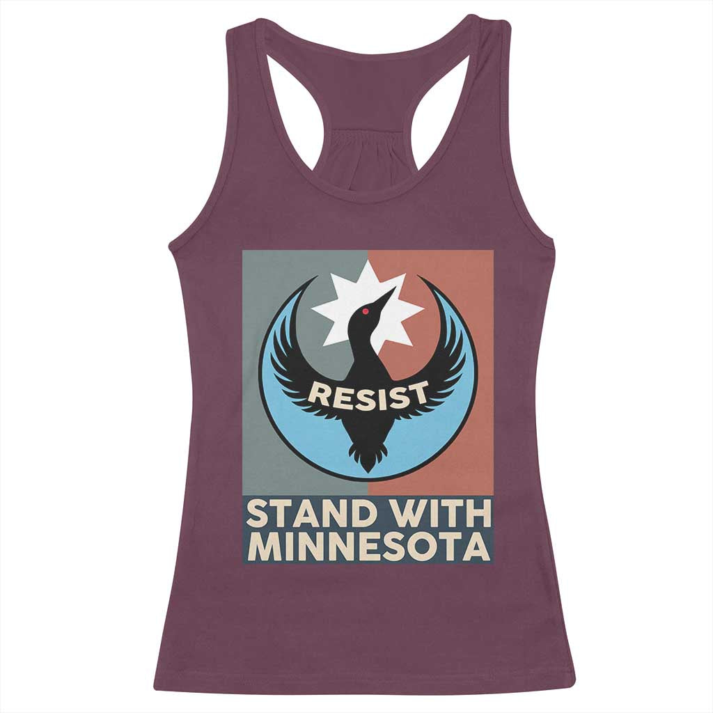 Stand With Minnesota Racerback Tank Top Common Loon Pride Support