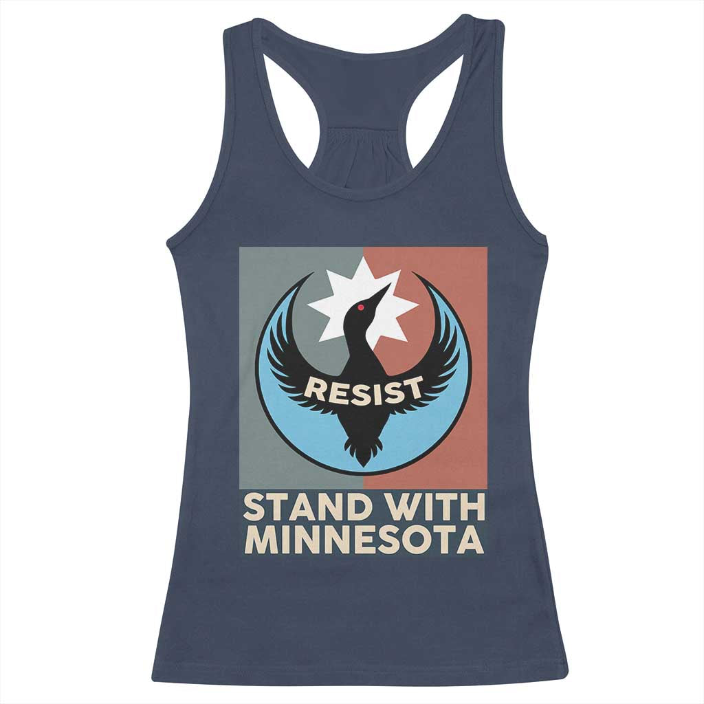 Stand With Minnesota Racerback Tank Top Common Loon Pride Support