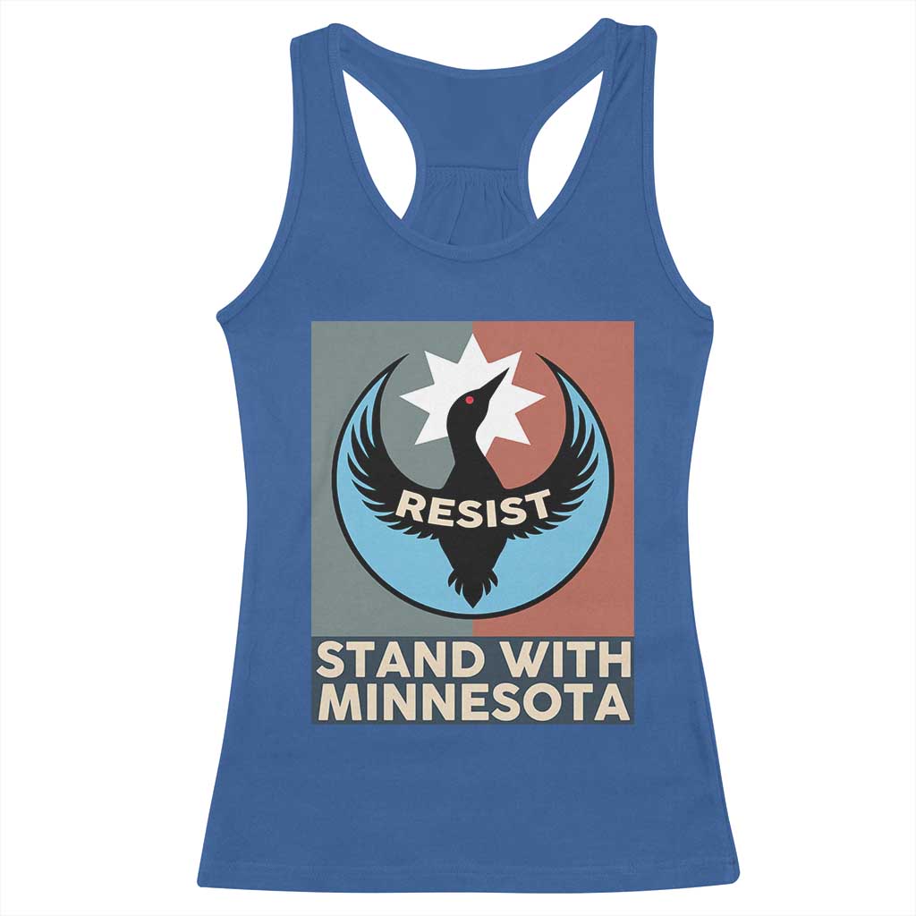 Stand With Minnesota Racerback Tank Top Common Loon Pride Support
