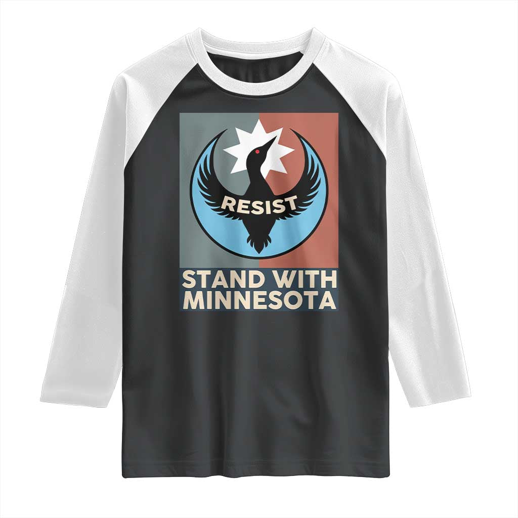 Stand With Minnesota Raglan Shirt Common Loon Pride Support