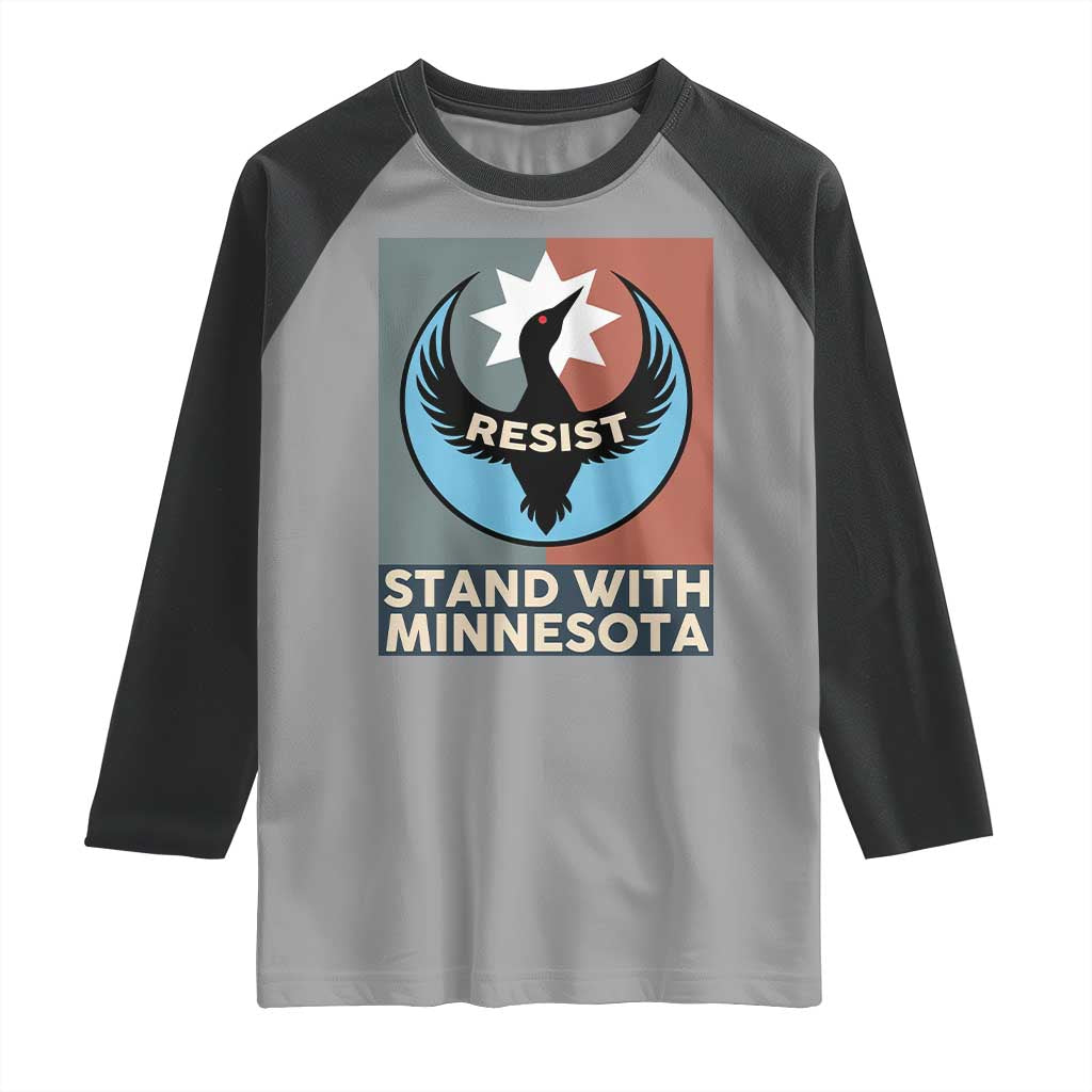 Stand With Minnesota Raglan Shirt Common Loon Pride Support