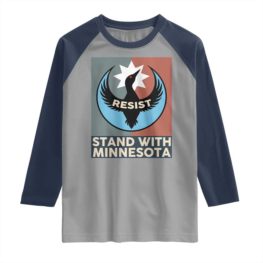 Stand With Minnesota Raglan Shirt Common Loon Pride Support