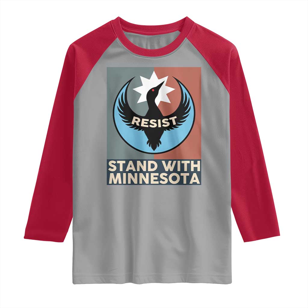 Stand With Minnesota Raglan Shirt Common Loon Pride Support