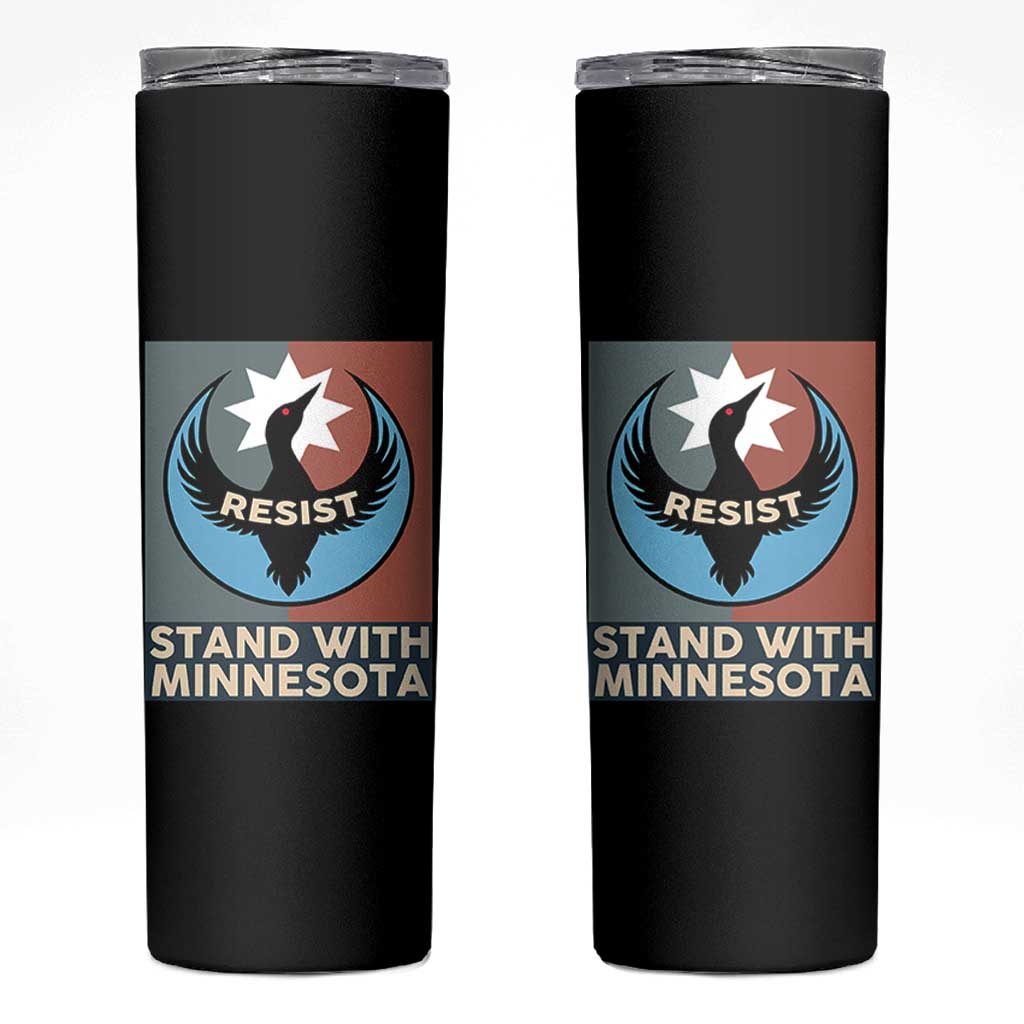 Stand With Minnesota Skinny Tumbler Common Loon Pride Support