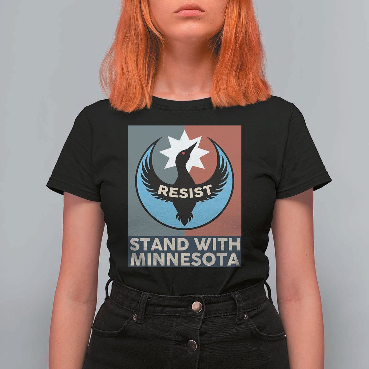 Stand With Minnesota T Shirt For Women Common Loon Pride Support