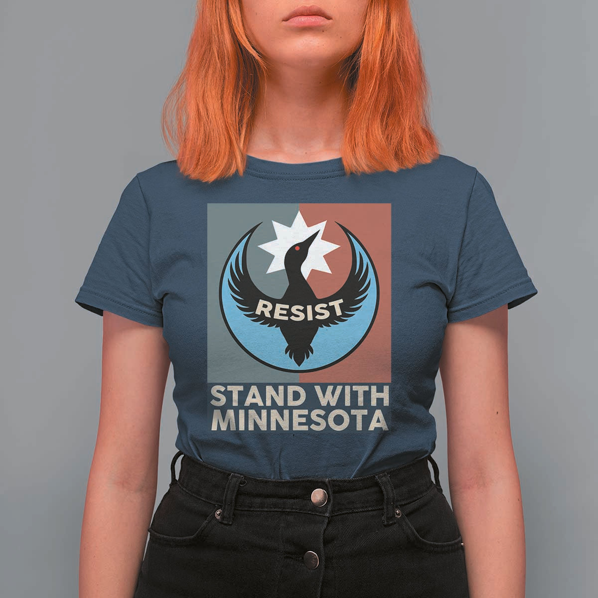 Stand With Minnesota T Shirt For Women Common Loon Pride Support