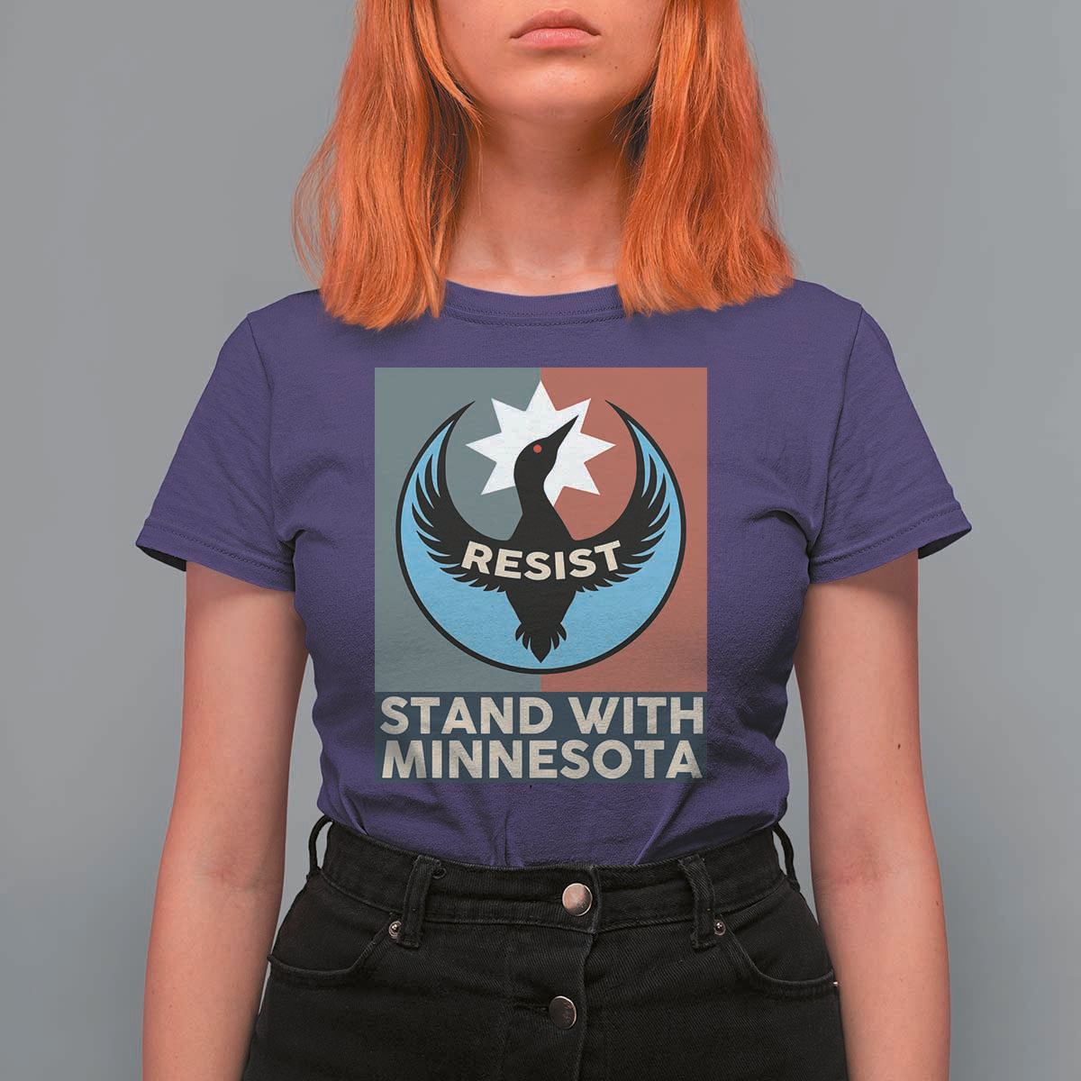 Stand With Minnesota T Shirt For Women Common Loon Pride Support