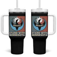 Stand With Minnesota Tumbler With Handle Common Loon Pride Support